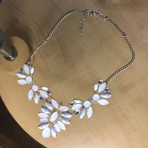 White Jewel Statement Necklace